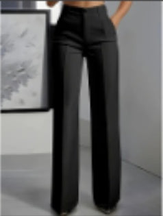 Women's Solid Color Suit Pants Wide-leg Trousers