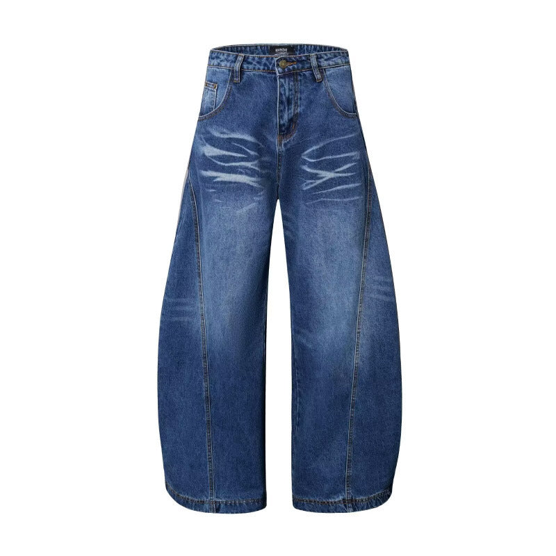Mens High-Street Relaxed Premium Luh Twizzy Versatile Wide-Leg Pants