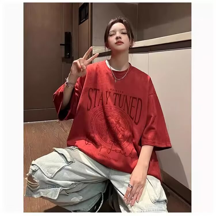 Suede-velvet Short-sleeve T-shirt Men's Summer