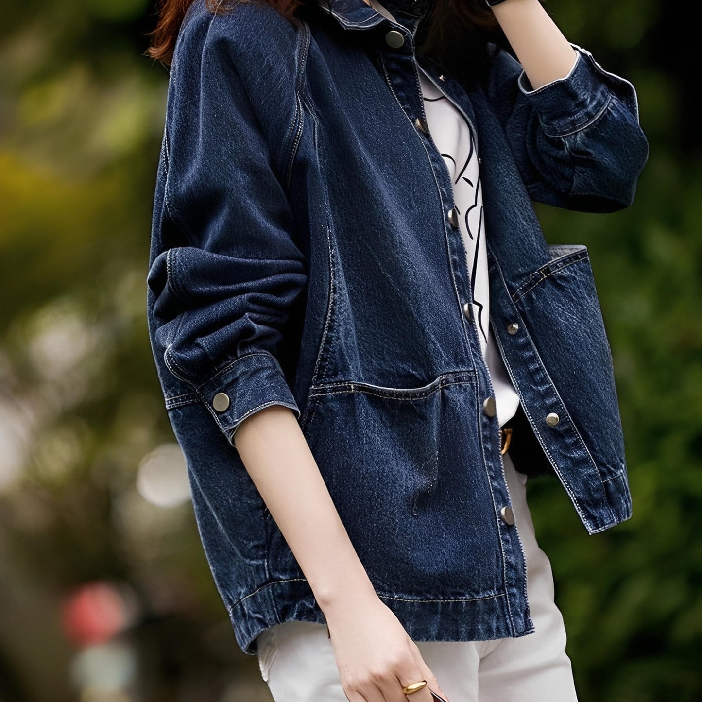 Slimming Baseball Jacket For Women Preppy Style