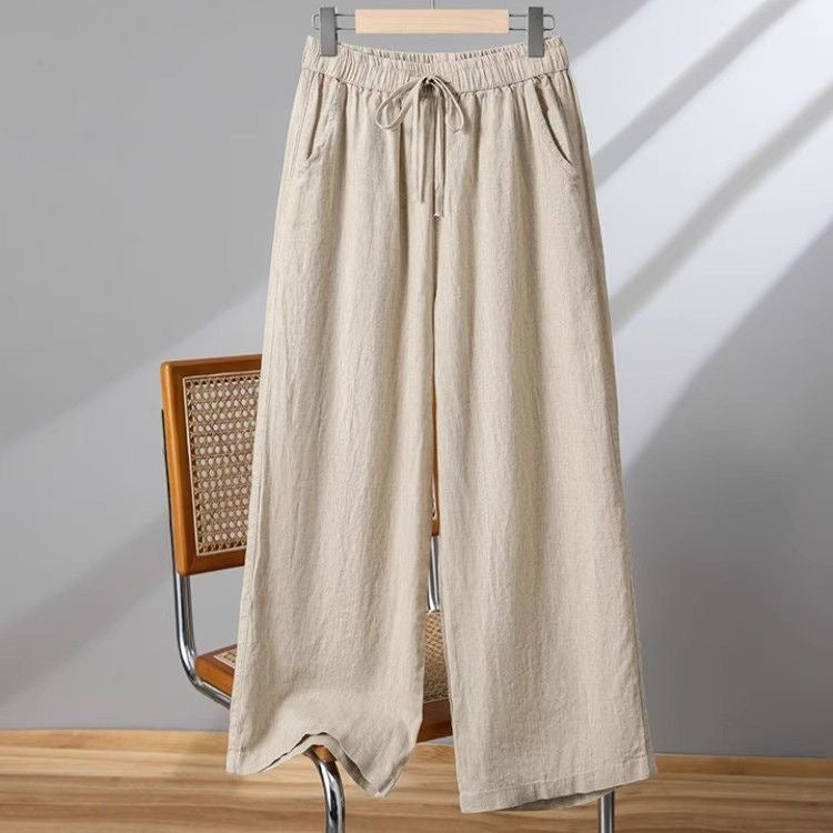 comfy-size Drawstring Straight-leg Casual Pants
