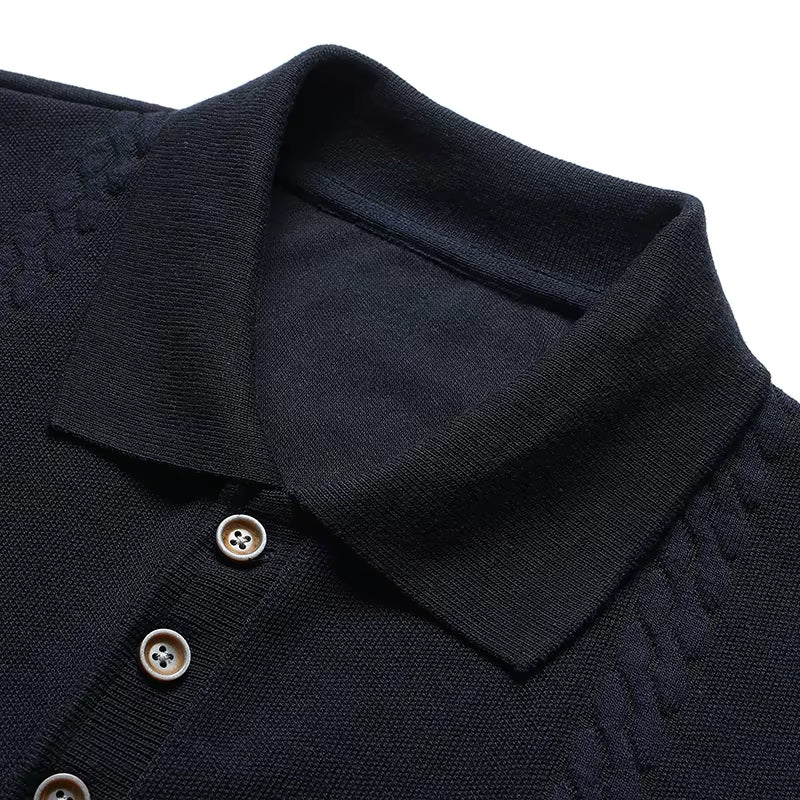 New Fashion Mens Knitted Polo Shirt Short-Sleeve