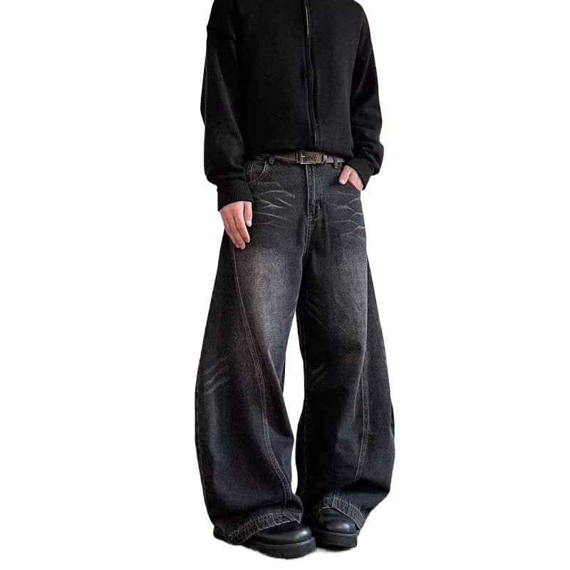 Mens High-Street Relaxed Premium Luh Twizzy Versatile Wide-Leg Pants