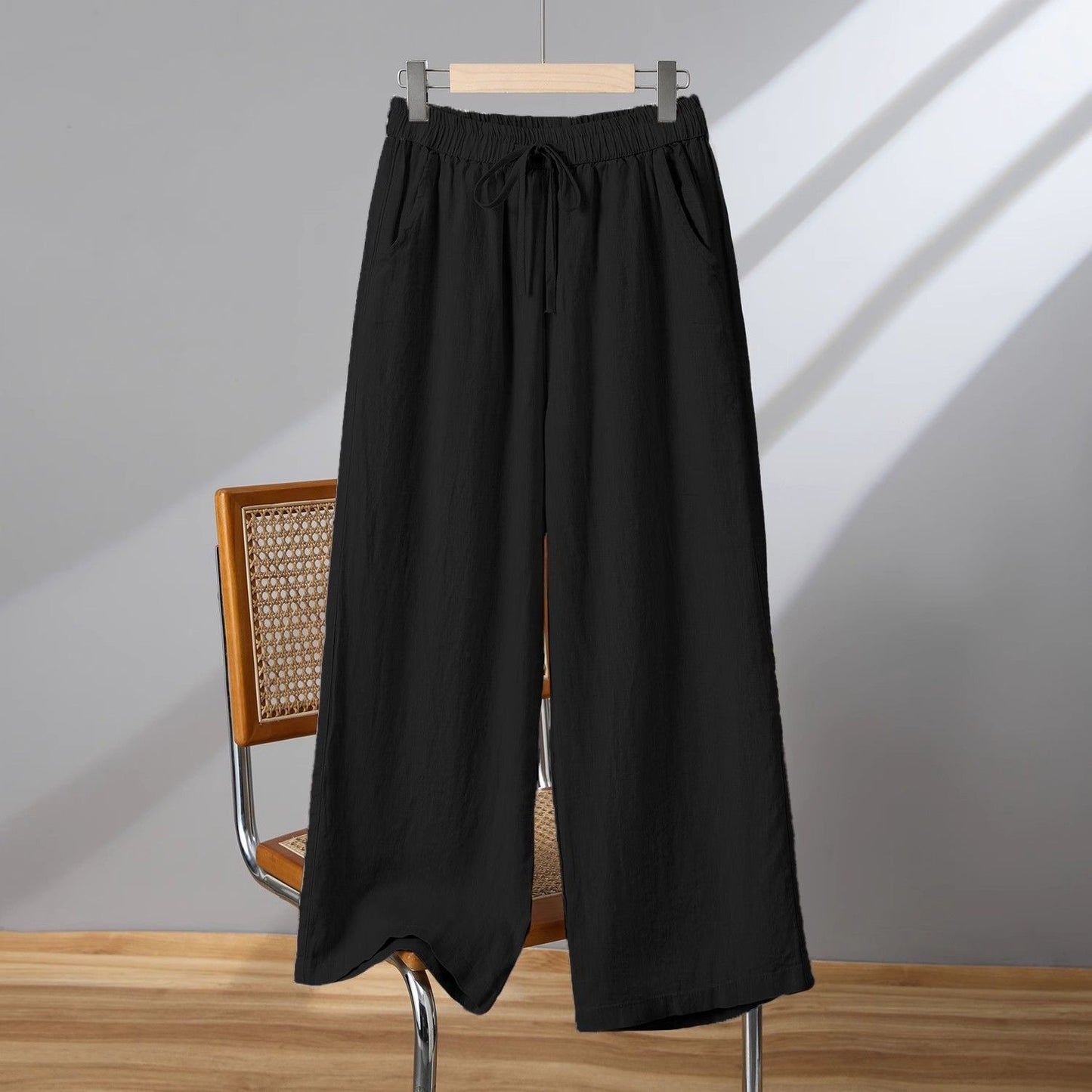 comfy-size Drawstring Straight-leg Casual Pants